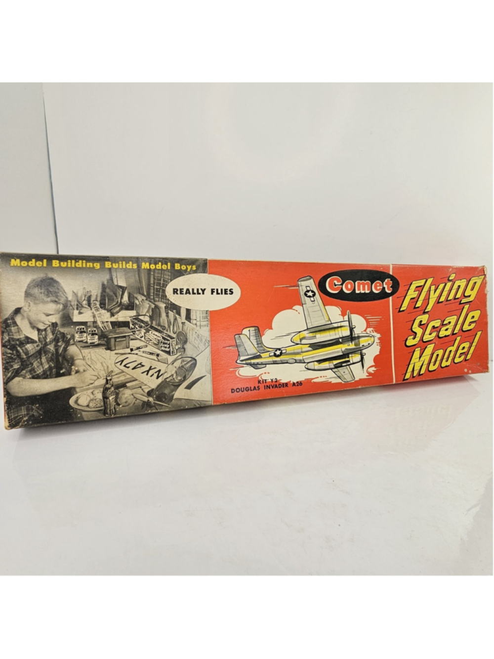 Vintage Comet Douglas Invader A-26 Flying Scale Balsa Model Kit Y2:129 Started - Picture 10 of 16